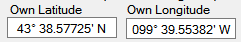 16. Position of own vessel